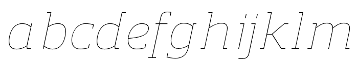 Regan Slab UltraLight Italic Font LOWERCASE