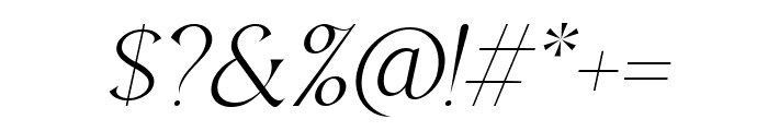 Regis Thin Italic Font OTHER CHARS