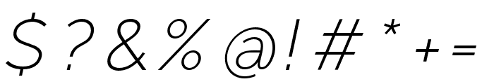 Regon-ExtraLightItalic Font OTHER CHARS