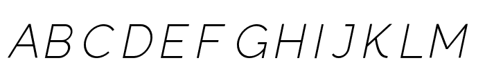 Regon-ExtraLightItalic Font UPPERCASE