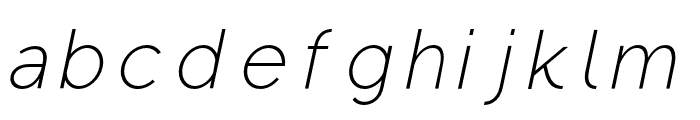 Regon-ExtraLightItalic Font LOWERCASE