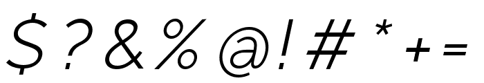 Regon Light Italic Font OTHER CHARS