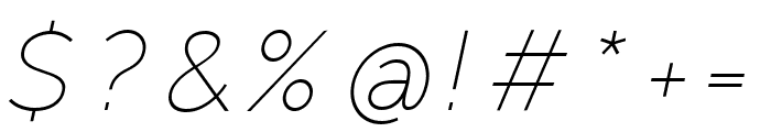 Regon Thin Italic Font OTHER CHARS