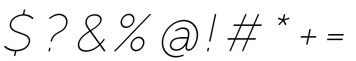 Regon-ThinItalic Font OTHER CHARS