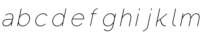 Regon-ThinItalic Font LOWERCASE