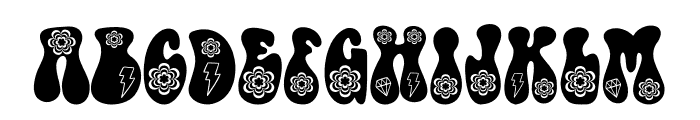 Retro Flower Font UPPERCASE