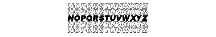 Reverse Stacked Font UPPERCASE