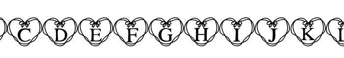 Ribbon Heart Font UPPERCASE
