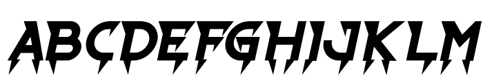 Ride The Lightning Bold Italic Font UPPERCASE