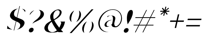 Riqsa Thin Italic Font OTHER CHARS