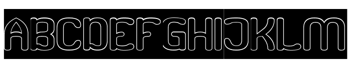 Road Runner-Hollow-Inverse Font UPPERCASE