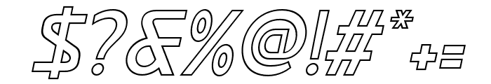 Rodeca Outline Slant Regular Font OTHER CHARS