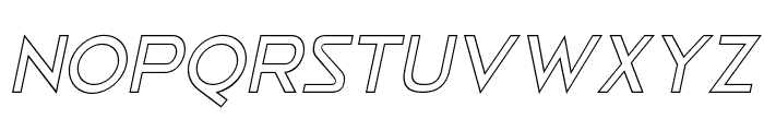 Rodeca Outline Slant Regular Font UPPERCASE