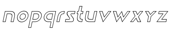 Rodeca Outline Slant Regular Font LOWERCASE