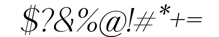 Roden ExtraLight Italic Font OTHER CHARS