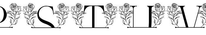 Rose Blossom Line Monogram Font UPPERCASE