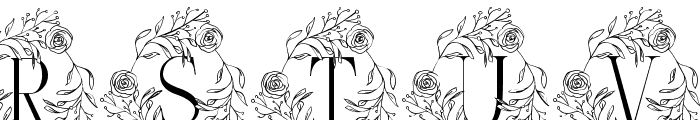 Rose Blossom Monogram Font UPPERCASE