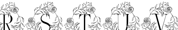 Rose Blossom Monogram Font LOWERCASE
