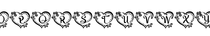Rose Heart Monogram Font UPPERCASE