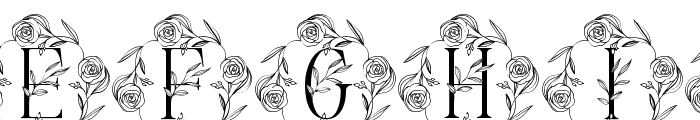 Rose Leaves Monogram Font UPPERCASE