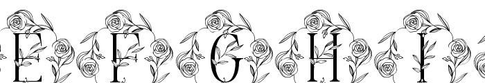 Rose Leaves Monogram Font LOWERCASE