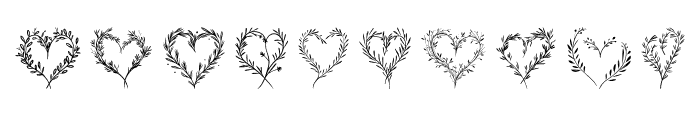 Rosemary sprigs with heart Reg Font OTHER CHARS