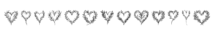 Rosemary sprigs with heart Reg Font UPPERCASE