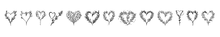 Rosemary sprigs with heart Reg Font UPPERCASE