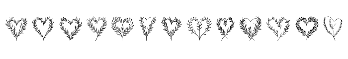 Rosemary sprigs with heart Reg Font LOWERCASE