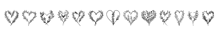 Rosemary sprigs with heart Reg Font LOWERCASE