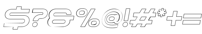 Rostex Oblique Outline Font OTHER CHARS