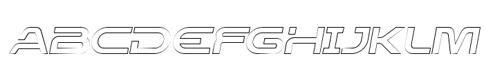 Rostex Oblique Outline Font UPPERCASE