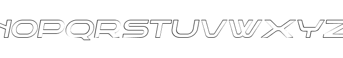 Rostex Oblique Outline Font LOWERCASE