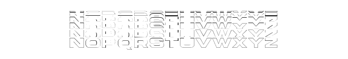 Rugen-ExpandedOutlineStacked Font UPPERCASE