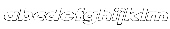 SERVO OUTLINED Black Oblique Font LOWERCASE
