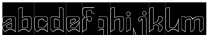 SHINOBI-Hollow-Inverse Font LOWERCASE