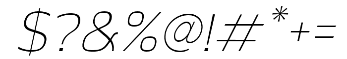 Sabu ExtraLight Italic Font OTHER CHARS
