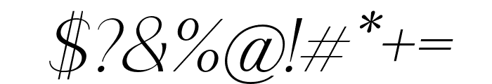 Saldo-ThinItalic Font OTHER CHARS