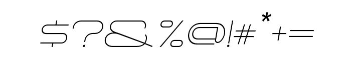 Samara Thin Italic Font OTHER CHARS