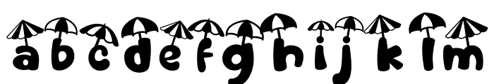 Sandy Toes Umbrella Font LOWERCASE