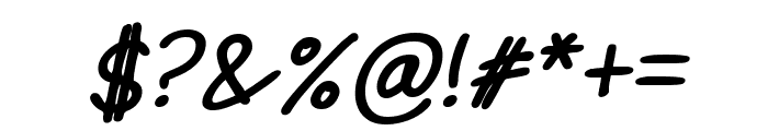Santosa Handwriting Bold Italic Font OTHER CHARS