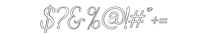 Sauna Italic Outline Font OTHER CHARS