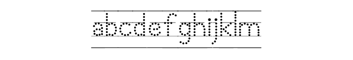 School Dots Lined Font LOWERCASE