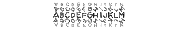 Scribble Pencil Stacked Font UPPERCASE