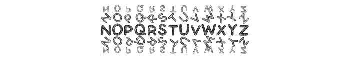Scribble Pencil Stacked Font UPPERCASE