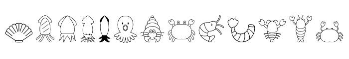 Seafoods Dingbats Font UPPERCASE