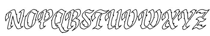 Secrilka Outline Italic Font UPPERCASE
