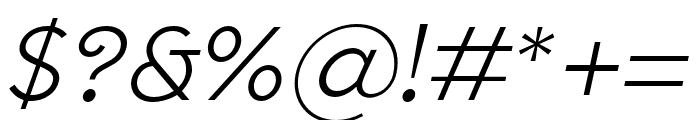 SenticText-LightItalic Font OTHER CHARS