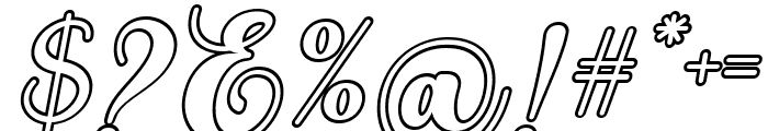 Septhia Outline Slant Italic Font OTHER CHARS