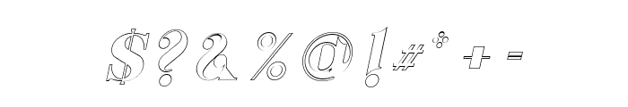 Shalima Outline Italic Font OTHER CHARS